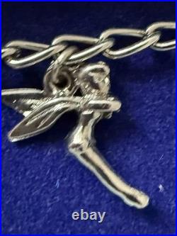 Vintage 1980s Walt Disney World Metal Charm Bracelet 6 Disney Characters Rare