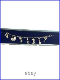 Vintage 1980s Walt Disney World Metal Charm Bracelet 6 Disney Characters Rare
