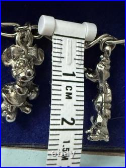Vintage 1980s Walt Disney World Metal Charm Bracelet 6 Disney Characters Rare