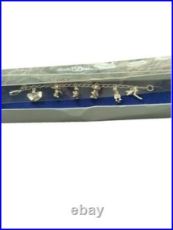 Vintage 1980s Walt Disney World Metal Charm Bracelet 6 Disney Characters Rare