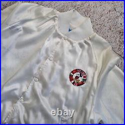 Vintage 1982 Walt Disney World Mickey Flags Satin Bomber Jacket Epcot Opening XL