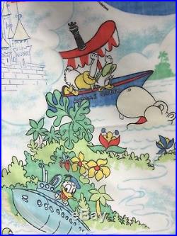 Vintage 1984 Walt Disney World Twin Flat Sheet Mickey Minnie Mouse Pacific