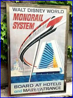 Vintage 1999 Walt Disney World Monorail System Attraction Poster 24x36