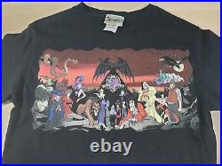Vintage 2000s Disney World Villains Line Up Black T-Shirt Size S Small RARE