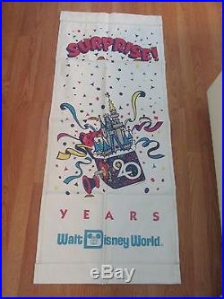 Vintage 20 Years WALT DISNEY WORLD Original Large Vinyl Banner 56 x 23
