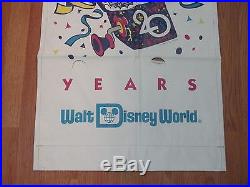 Vintage 20 Years WALT DISNEY WORLD Original Large Vinyl Banner 56 x 23