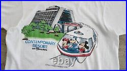 Vintage 80s Walt Disney World Contemporary Resort Monorail T-Shirt Sz M RARE