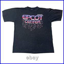 Vintage 80s Walt Disney World Epcot Black Purple Pink Single Stitch T Shirt