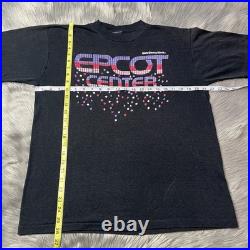 Vintage 80s Walt Disney World Epcot Black Purple Pink Single Stitch T Shirt