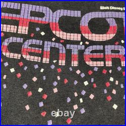 Vintage 80s Walt Disney World Epcot Black Purple Pink Single Stitch T Shirt
