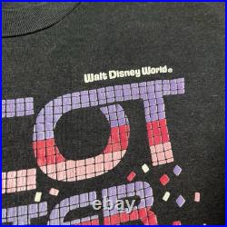 Vintage 80s Walt Disney World Epcot Black Purple Pink Single Stitch T Shirt
