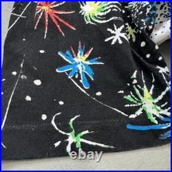 Vintage 80s Walt Disney World Fireworks All Over Print AOP Shirt Size 18x25.5
