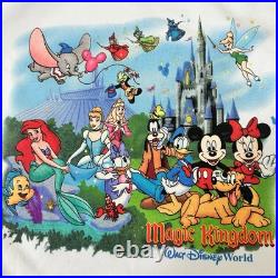 Vintage 90's Disney Walt Disney World Magic Kingdom Sweatshirt Double Sided L