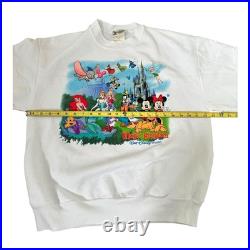Vintage 90's Disney Walt Disney World Magic Kingdom Sweatshirt Double Sided L