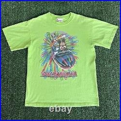 Vintage 90s Walt Disney World Space Mountain T-Minus Lime Green T-Shirt Medium