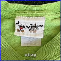 Vintage 90s Walt Disney World Space Mountain T-Minus Lime Green T-Shirt Medium