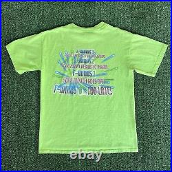 Vintage 90s Walt Disney World Space Mountain T-Minus Lime Green T-Shirt Medium