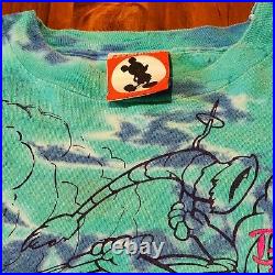 Vintage Disney Blizzard Beach Tee XL Walt Disney World Theme Parks 90s AOP Rare