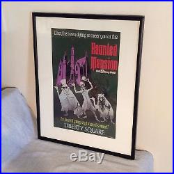 Vintage Haunted Mansion Poster Framed 20 x 16 Liberty Square Walt Disney World
