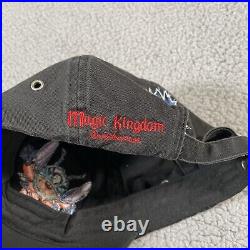 Vintage Lilo & Stitch Hat Black Embroidered Disney World Magic Kingdom Strap