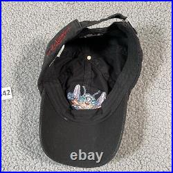 Vintage Lilo & Stitch Hat Black Embroidered Disney World Magic Kingdom Strap