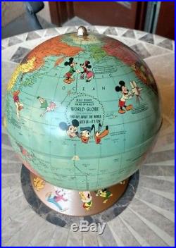 Vintage RARE 1950's Rand McNally Walt Disney World Globe Collector's Item