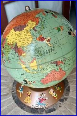 Vintage RARE 1950's Rand McNally Walt Disney World Globe Collector's Item