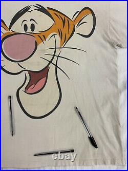 Vintage Tigger Walt Disney World T-Shirt Size XL Beige 90s Pooh Big Face