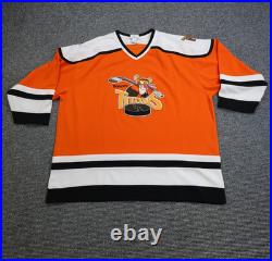 Vintage Tiggers Titans Hockey Jersey 2XL Walt Disney World Orange Hockey 68 90s