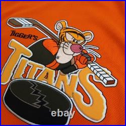 Vintage Tiggers Titans Hockey Jersey 2XL Walt Disney World Orange Hockey 68 90s