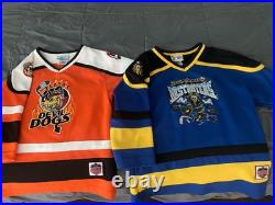 Vintage Walt DISNEY World Youth Hockey Jersey Lot PLUTO + DONALD Perfect Gift