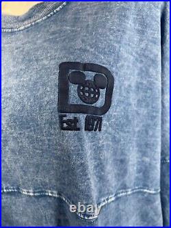 Vintage Walt Disney Sweatshirt Mens XXL Blue Embroidered Walt Disney World
