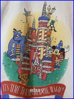 Vintage Walt Disney World 25th Anniversary T-Shirt Time To Remember Sz 2XL XXL Vintage Walt Disney World 25th Anniversary T-Shirt Time To Remember Sz 2XL XXL