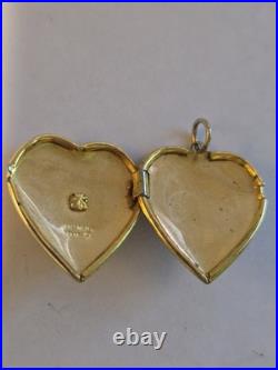 Vintage Walt Disney World Gold Toned Heart-shaped Locket Pendant Rare