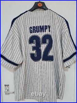 Vintage Walt Disney World Grumpy Embroidered Gray Baseball Jersey Shirt Size L