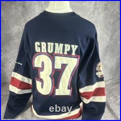 Vintage Walt Disney World Grumpy Miners Hockey Jersey Long Sleeve #37 L