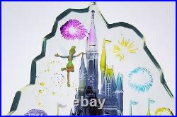 Vintage Walt Disney World Lucite 3D Shelf Display Disney Characters Clock WORKS
