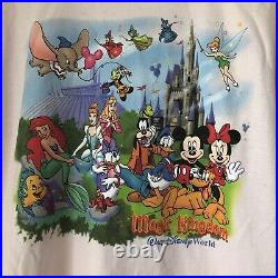Vintage Walt Disney World Magic Kingdom Double Sided Novelty T Shirt Pink XL NWT