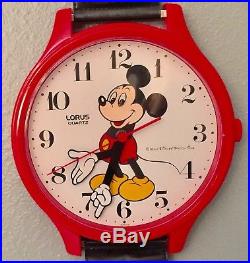 Vintage Walt Disney World Mickey Mouse Big Wall Clock Watch Length 33.5 Inches