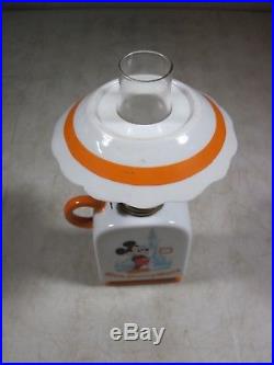 Vintage Walt Disney World Mickey Mouse Ceramic Oil Lamp Made In Japan Porcelain