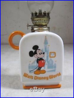 Vintage Walt Disney World Mickey Mouse Ceramic Oil Lamp Made In Japan Porcelain