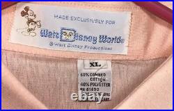 Vintage Walt Disney World Mickey Mouse Men's Golf Shirt Size XL Peach Color NOS