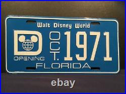 Vintage Walt Disney World Pre-Opening Oct 1971 License Plate