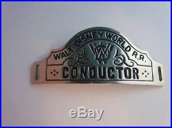 Vintage Walt Disney World Railroad Cast Member Conductor Hat Badge