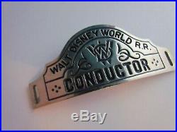 Vintage Walt Disney World Railroad Cast Member Conductor Hat Badge