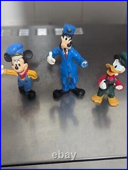 Vintage Walt Disney World Railroad Toy Train Set Complete withFigures Mickey Mouse