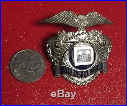 Vintage Walt Disney World Security Officer Hat Badge Engraved Sun Badge Co