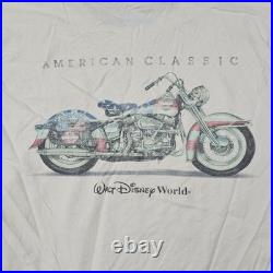 Vintage Walt Disney World Shirt Mens Large 90s American Classic Motorcycle Shirt