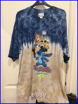 Vintage Walt Disney World Stitch's Great Escape Tie Dye Shirt XL