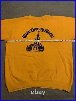Vintage Walt Disney World Sweatshirt Yellow Castle Logo 60s/70s